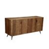 h Credenza in Legno Esotico Riciclato con 4 Ante e Piedini in Metallo - Design Sostenibile
