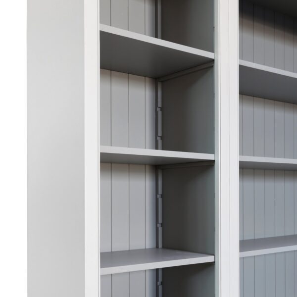 Libreria a 3 Moduli Laccata – Design Bicolore, Ripiani Regolabili