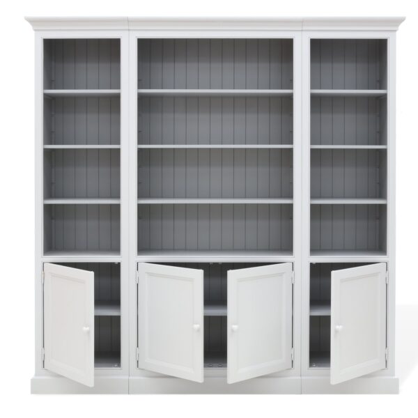 Libreria a 3 Moduli Laccata – Design Bicolore, Ripiani Regolabili