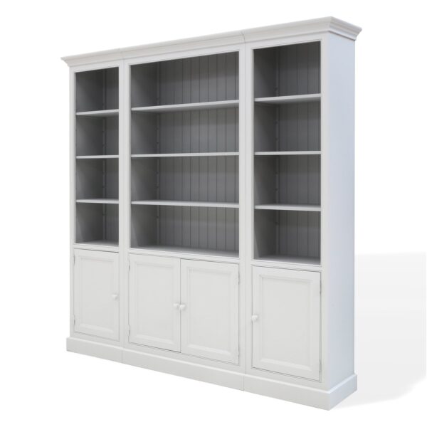 Libreria a 3 Moduli Laccata – Design Bicolore, Ripiani Regolabili