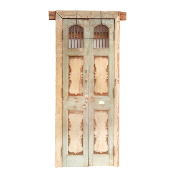 f1 Porta Antica in Teak Decorata - Un Elemento Unico per la Casa
