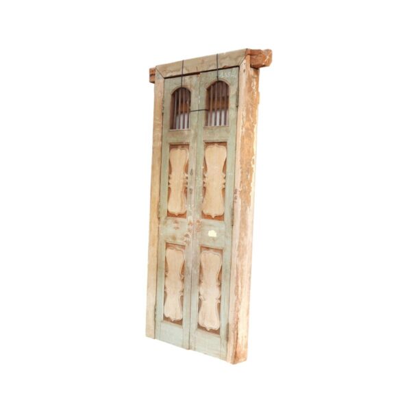 f2 Porta Antica in Teak Decorata - Un Elemento Unico per la Casa