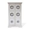 f2 Armadio/Dispensa "Fiore" Laccato Bianco Anticato