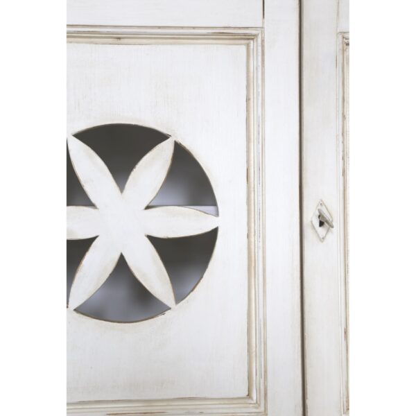 f3 Armadio/Dispensa "Fiore" Laccato Bianco Anticato